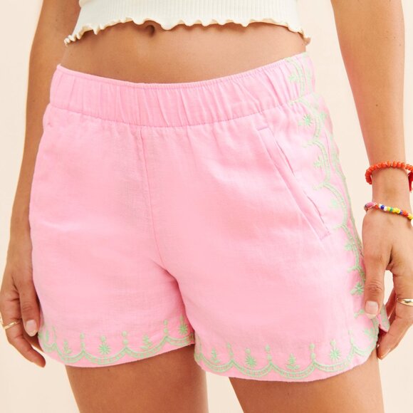 NWT, Lilly Pulitzer Laryn Linen Short in Pink Shandy - Picture 2 of 3